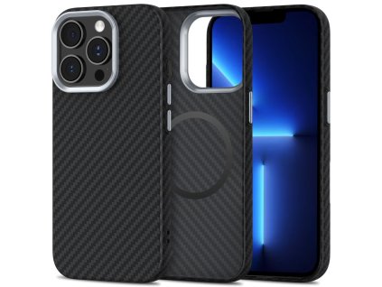 104223 2 techsuit carbonhalo magsafe obal na iphone 13 pro max cierny