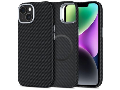 104226 2 techsuit carbonhalo magsafe obal na iphone 14 cierny