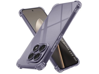 146962 techsuit shockproof clear silicone narazuvzdorne priehladne silikonove puzdro pre xiaomi 15t dymovo cierne