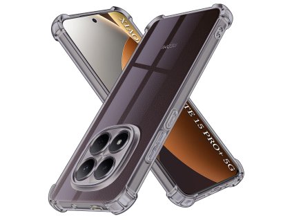 147031 techsuit shockproof clear silicone narazuvzdorne priehladne silikonove puzdro pre xiaomi redmi note 15 pro 5g poco m8 pro 5g dymovo cierne