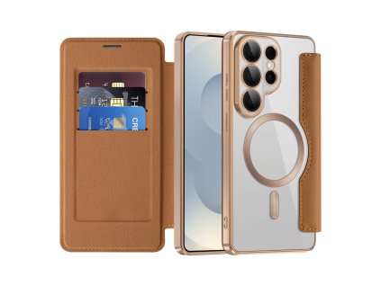 146344 techsuit smartmag book case knizkove ochranne puzdro pre samsung galaxy s26 ultra hnede