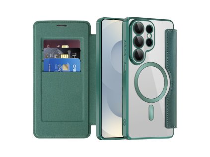 146347 techsuit smartmag book case knizkove ochranne puzdro pre samsung galaxy s26 ultra zelene