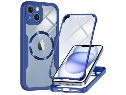 61296 techsuit colorverse 360 magsafe series 360 kryt ochranne sklo na iphone 14 modry