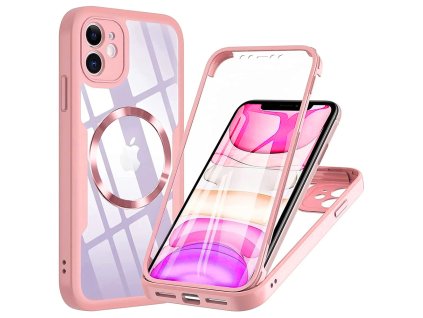 51231 techsuit colorverse 360 magsafe series puzdro ochranne sklo pre iphone 11 ruzove