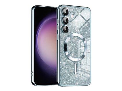 67092 techsuit luxury glitter magsafe puzdro na samsung galaxy s23 fe svetlomodry