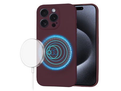 61632 techsuit softflex magsafe kryt na iphone 15 pro slivkovo cerveny