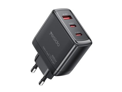 119899 yesido wall charger sietova nabijacka 2 usb c usb a 65w gan cierna