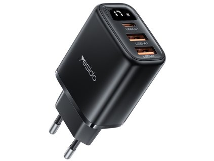 119866 yesido wall charger sietova nabijacka s digitalnym displejom 2 usb usb c 17w cierna
