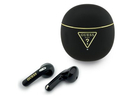 148690 guess wireless earbuds script print bezdrotove tws in ear sluchadla bluetooth cierne
