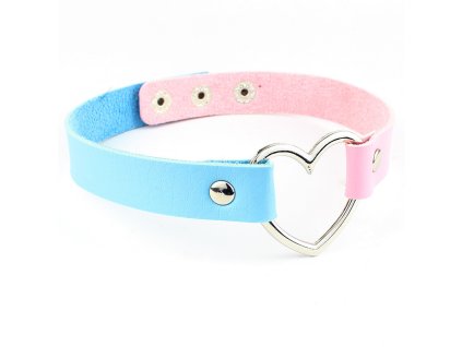 501 2 choker heart modro ruzovy
