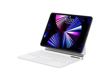 35380 baseus brilliance magneticky ochranny kryt s klavesnicou a digitalnym displejom arjk010302 ipad pro 12 9 2018 2020 2021 2022 biela