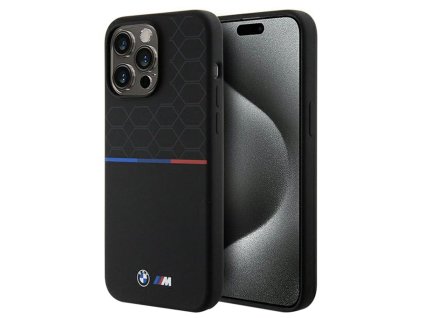 57189 bmw kryt hardcase m so silikonovym vzorom a magsafe pre iphone 15 pro max cierny