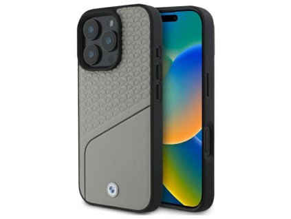 57276 bmw kryt signature leather s texturou a liniou a magsafe pre iphone 16 pro max sivy