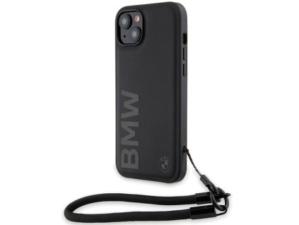 57261 bmw kryt signature leather wordmark s remienkom pre iphone 15 plus cierny