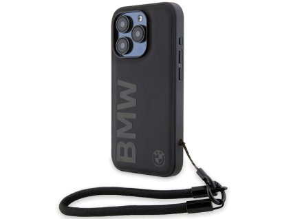 57264 bmw kryt signature leather wordmark s remienkom pre iphone 15 pro max cierny