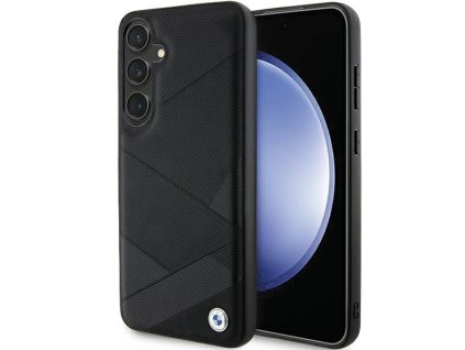 56466 bmw natural signature leather crossing lines pattern bmhcs24m23rcgpk kozeny ochranny kryt so vzorom crossing lines pre samsung galaxy s24 plus cierny