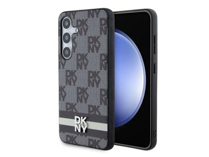 48735 dkny kozeny kryt s kockovanym mono vzorom a potlacenymi pruhmi dkhcs24spcptssk samsung galaxy s24 cierny