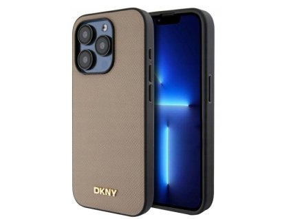 49518 dkny kozeny obal pu s kovovym logom magsafe dkhmp15xpghlme iphone 15 pro max bezovy