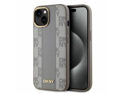 49212 dkny kozeny obal sachovnicovy mono vzor magsafe dkhmp15spcpvsle iphone 15 bezovy