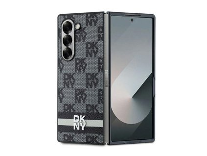 49287 dkny kozeny obal sachovnicovy vzor s potlacenymi pruhmi dkhczfd6pcptsskz samsung galaxy z fold6 cierny