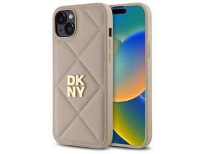 46809 dkny kozeny presivany kryt na iphone 15 plus s naskladanym logom dkhcp15mpqdsle bezovy
