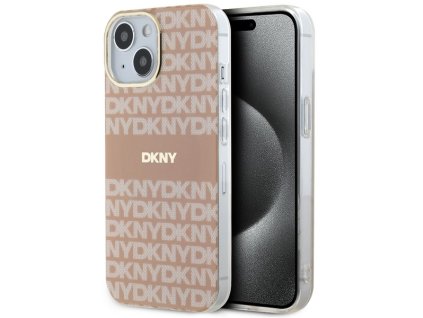 47061 dkny pevny kryt na iphone 15 plus s monovzorom a pruhmi a magsafe dkhmp15mhrhsep ruzovy