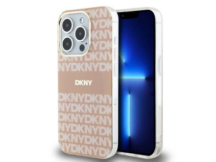 47067 dkny pevny kryt na iphone 15 pro max s monovzorom a pruhmi a magsafe dkhmp15xhrhsep ruzovy