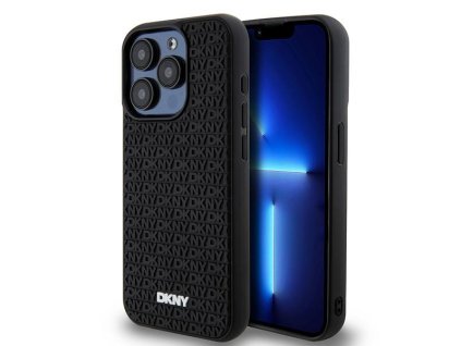 47088 dkny pevny kryt na iphone 15 pro s 3d gumenym opakujucim sa vzorom dkhcp15l3drpwk cierny