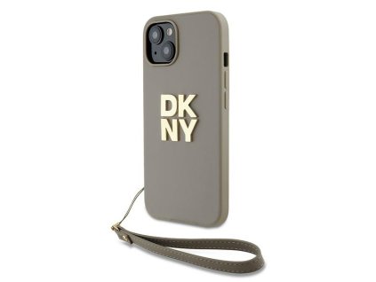 47109 dkny pevny kryt na iphone 15 s remienkom na zapastie a logom dkhcp15spbswse bezovy