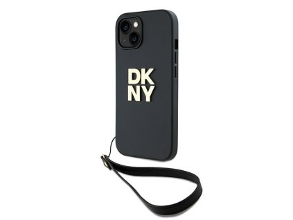 47106 dkny pevny kryt na iphone 15 s remienkom na zapastie a logom dkhcp15spbswsk cierny