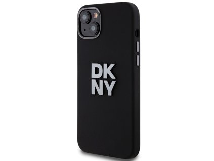 46782 dkny pevny silikonovy kryt na iphone 15 plus s kovovym logom dkhcp15msmcbsk cierny