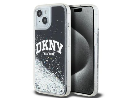 47010 dkny pevny trblietavy kryt na iphone 15 plus s velkym logom dkhcp15mlbnaek cierny
