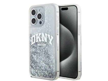 47007 dkny pevny trblietavy kryt na iphone 15 pro max s velkym logom dkhcp15xlbnaet biely