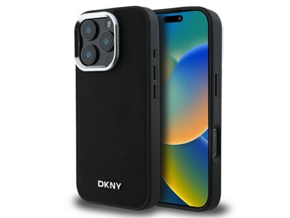 49329 dkny tvrdy obal plain silver logo magsafe dkhmp16lpscmclk iphone 16 pro cierny