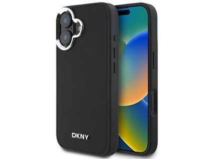 49326 dkny tvrdy obal plain silver logo magsafe dkhmp16spscmclk iphone 16 cierny