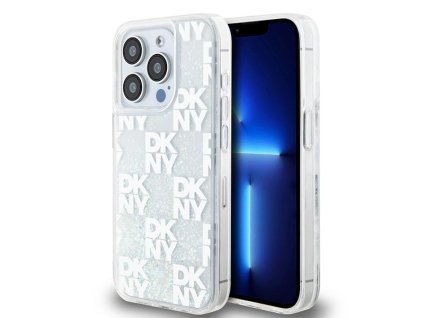 49254 dkny tvrdy obal s tekutymi trblietkami multilogo dkhcp15llcpept iphone 15 pro biely