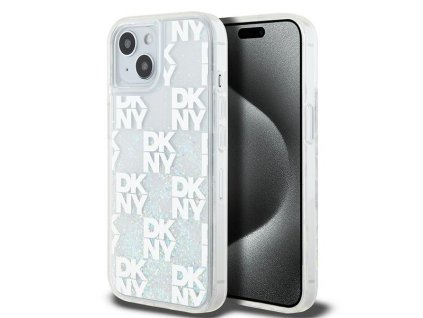 49248 dkny tvrdy obal s tekutymi trblietkami multilogo dkhcp15slcpept iphone 15 biely