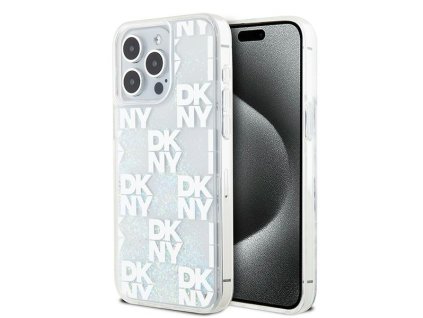 49242 dkny tvrdy obal s tekutymi trblietkami multilogo dkhcp15xlcpept iphone 15 pro max biely