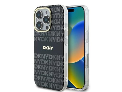 49320 dkny tvrdy obal texturovany vzor s pruhom dkhmp16xhrhsek iphone 16 pro max cierny