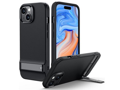 18103 esr air shield boost kickstand kryt na iphone 15 plus translucent cierna
