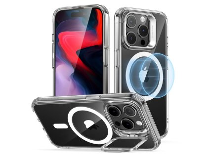 18019 esr classic hybrid halolock kickstand kryt pre iphone 15 pro transparentna