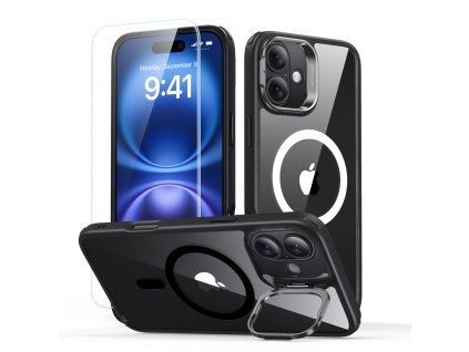 47784 esr classic hybrid halolock kryt so stojanom a sklom na iphone 16 plus priehladna cierna