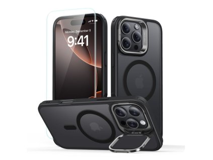 47790 esr classic hybrid halolock kryt so stojanom a sklom na iphone 16 pro matna cierna