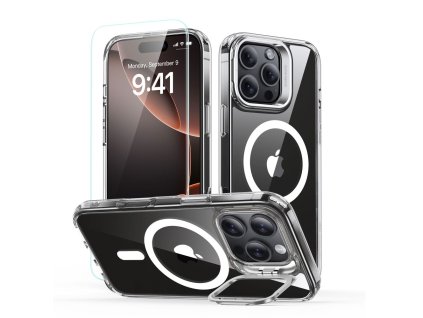 47787 esr classic hybrid halolock kryt so stojanom a sklom na iphone 16 pro priehladny