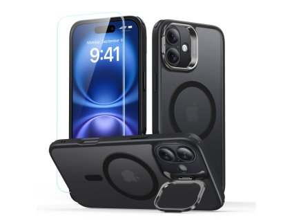 39440 esr classic hybrid halolock ochranny kryt so stojanom tvrdene sklo pre iphone 16 matny cierny