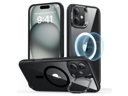 39437 esr classic hybrid halolock ochranny kryt so stojanom pre iphone 16 plus ciry cierny