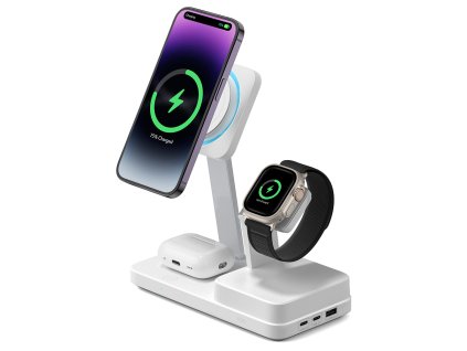 42192 esr premium 6v1 bezdrotova nabijacia stanica halolock cryoboost 6e007 iphone magsafe airpods apple watch 100w biela