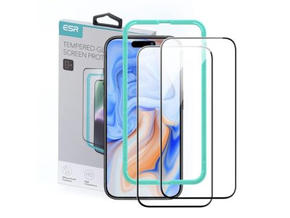 50940 esr tempered glass 2 ks tvrdene sklo pre iphone 15 plus iphone 16 plus cierne