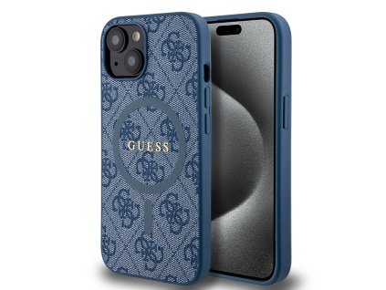 44052 guess 4g kolekcia kozeny kryt na iphone 15 plus s magsafe guhmp15mg4gfrb modry