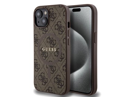 44055 guess 4g kolekcia kozeny kryt na iphone 15 plus s magsafe guhmp15mg4gfrw hnedy